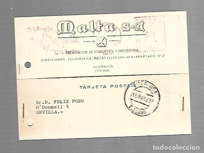 Cartoline: TARJETA POSTAL PUBLICITARIA. MALTA S.A. CUBIERTOS Y ORFEBRERIA. 1963