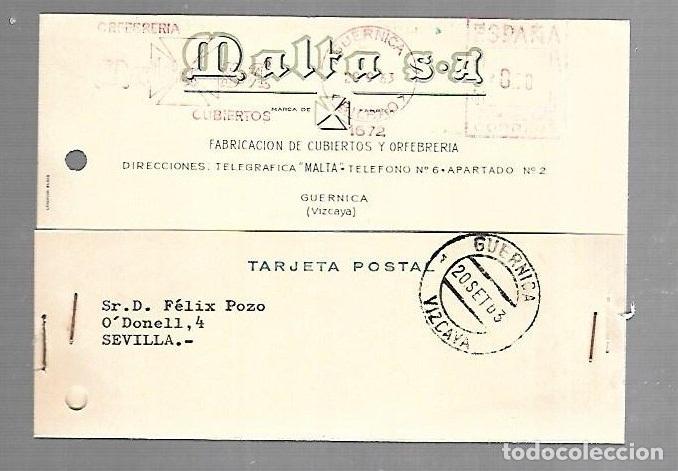 Cartoline: TARJETA POSTAL PUBLICITARIA. MALTA S.A. CUBIERTOS Y ORFEBRERIA. 1963