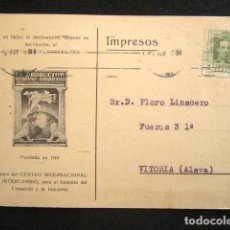 Postales: POSTAL PUBLICITARIA. PUBLICIDAD IMPRESA. EL PRODUCTOR HISPANO-AMERICANO. CIRCULADA, VITORIA. 1928