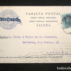 Postales: POSTAL PUBLICITARIA. PUBLICIDAD IMPRESA. LIBRERÍA MÉDICA R. CHENA, MADRID. CIRCULADA, VITORIA. 1927