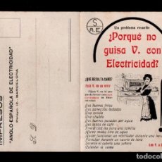 Postales: L26-13 TARJETA POSTAL PUBLICITARIA EN ACORDEÓN (4 HOJAS) DE ANGLO-ESPAÑOLA DE ELECTRICIDAD.... Lote 128143023