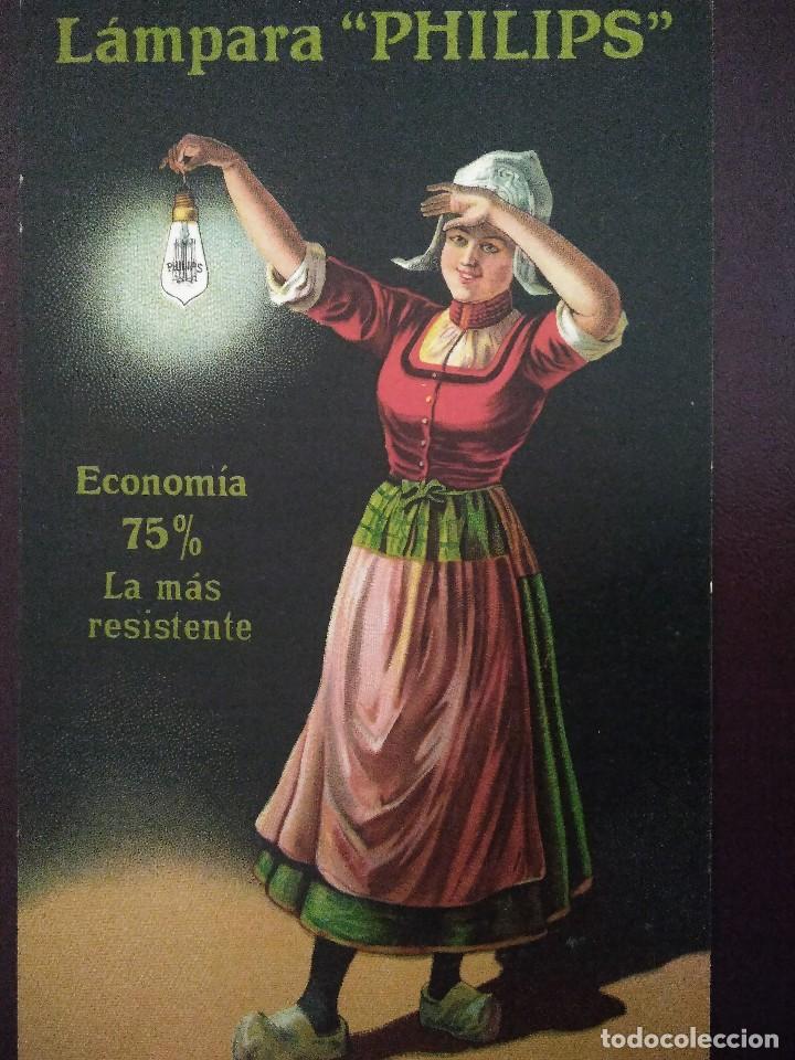 Postales: L&aacute;mpara PHILIPS.  Sin circular. - Foto 1