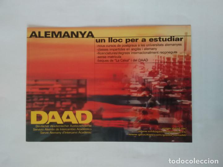Postales: POSTAL PUBLICIDAD SERVEI ALEMANY D'INTERCANVI ACAD&Egrave;MIC, DAAD ALEMANYA (EN CATAL&Aacute;N)