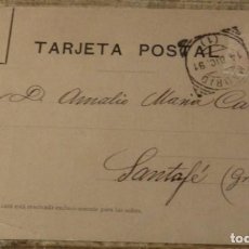Postales: TARJETA POSTAL. FUENTES Y CAPDEVILLE, LIBREROS, MADRID. CIRCULADA EN 1891. PELÓN.