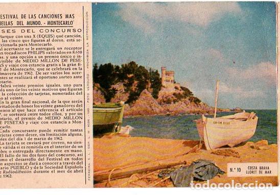 Cartes Postales: TARJETA POSTAL PUBLICITARIA. COSTA BRAVA. FESTIVAL DE LAS CANCIONES MAS BELLAS DEL MUNDO, MONTECARLO