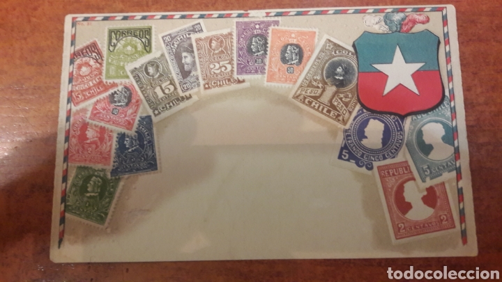 Postales: Chile tarjeta sellos - Foto 1