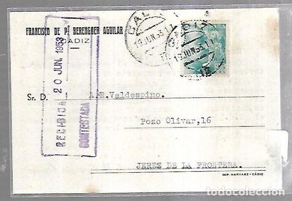 Postkarten: TARJETA POSTAL. PUBLICITARIA. FRANCISCO DE P.BERENGUER AGUILAR. 1953