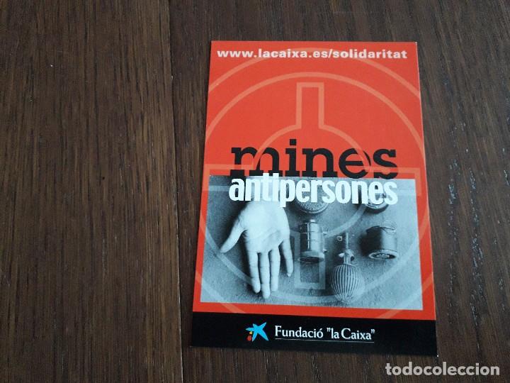 Postkarten: postal de publicidad fundaci&oacute; la caixa, canal solidaritat. Mines antipersones.