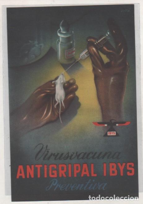 Postales: Publicidad farmacia, Virusvacuna antigripal IBYS D&iacute;ptico.