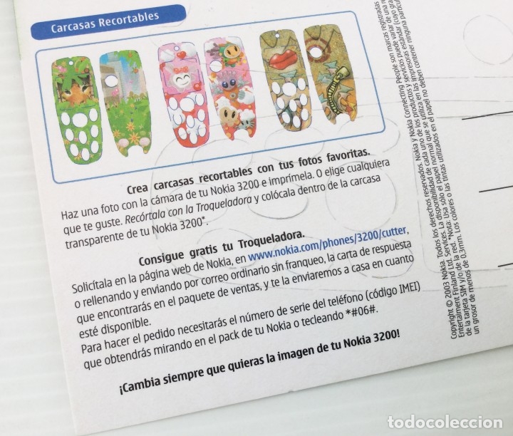 Postales: Carcasa recortable para el Nokia 3200 &ndash; a&ntilde;o 2003 - Foto 4