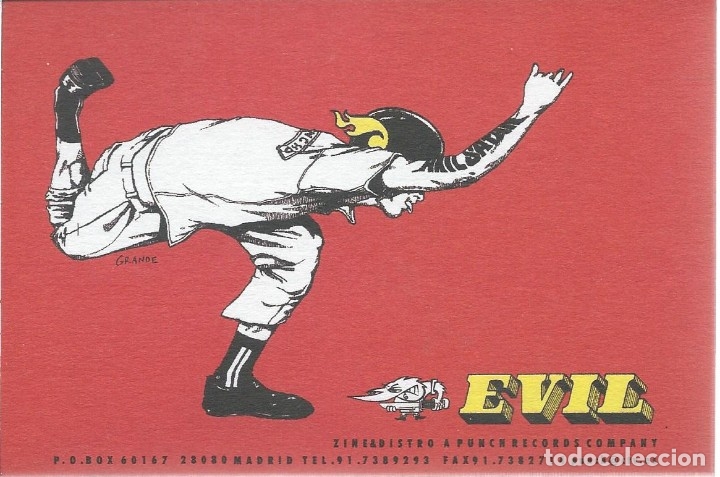 Postales: EVIL, ZINE & DISTRO: PUNCH RECDS. MADRID - Foto 1