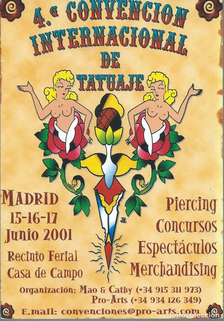 Postales: 4&ordf; CONVENCION INTERNACIONAL TATUAJE. MADRID - Foto 1