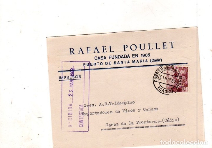 Postkarten: TARJETA POSTAL PUBLICITARIA. RAFAEL POULLET.