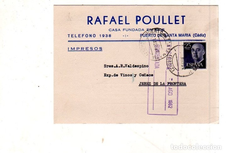 Postkarten: TARJETA POSTAL PUBLICITARIA. RAFAEL POULLET.