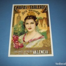 Postales: POSTAL PUBLICITARIA DE CHAPAS Y TABLEROS