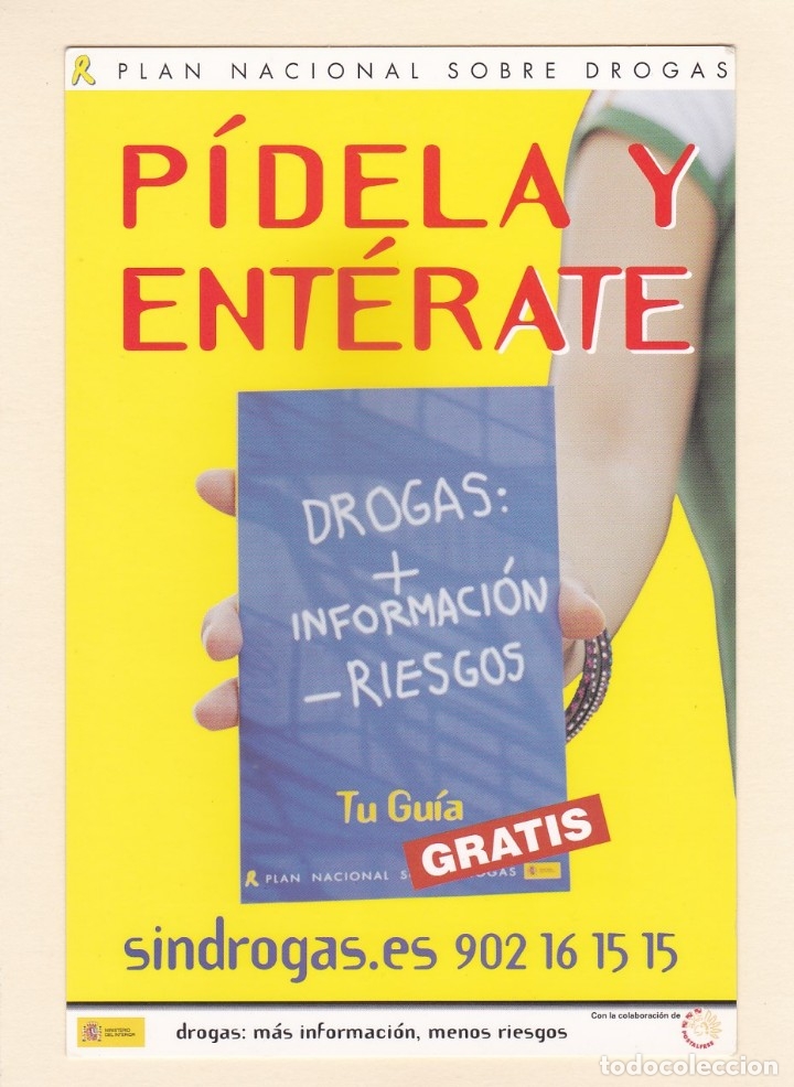 Postales: POSTAL PUBLICITARIA PLAN NACIONAL SOBRE DROGAS - Foto 1