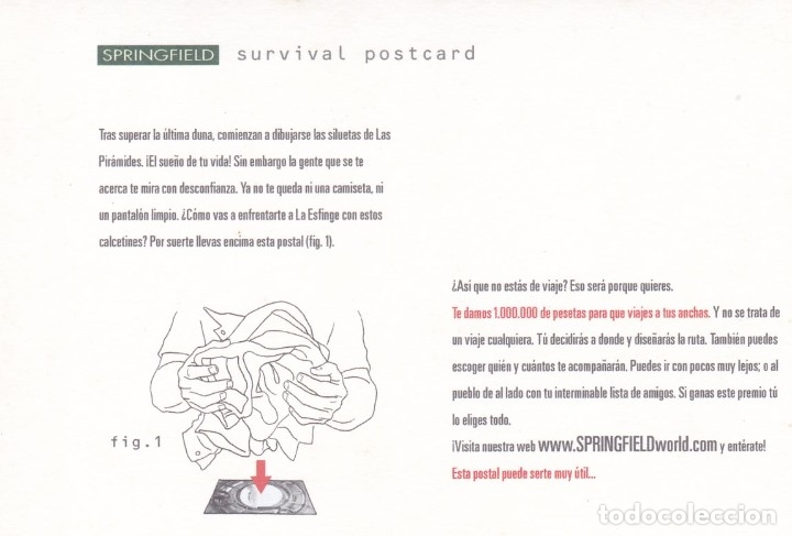 Postales: POSTAL PUBLICITARIA SPRINGFIELD - Foto 2