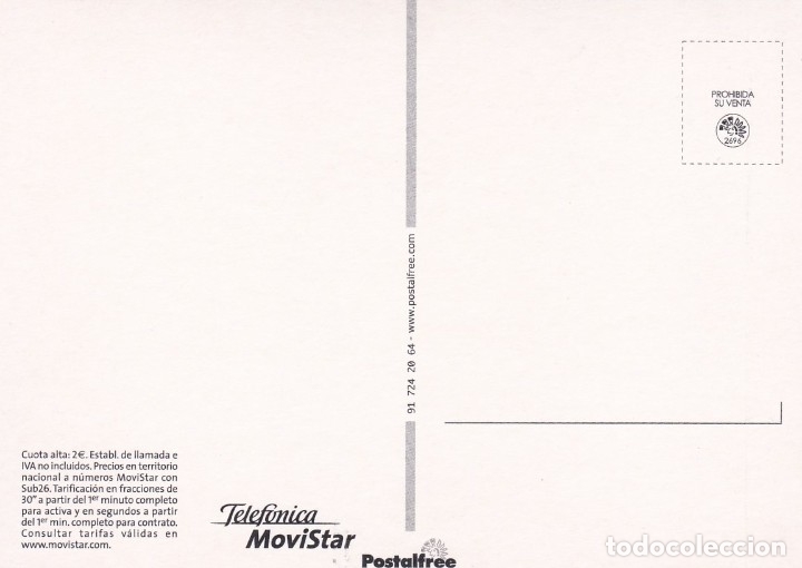 Postales: TELEFONICA MOVISTAR. TARIFA SUB-26 - XACOBEO 2004 - POSTALFREE - Foto 2