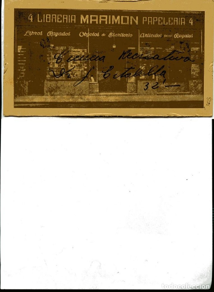 Postales: POSTAL PUBLICIDAD LIBRER&Iacute;A MARIMON , ALICANTE, a&ntilde;os 20, BUEN ESTADO .oferta solo hoy