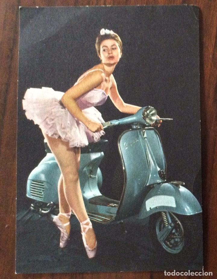 Postales: POSTAL PUBLICIDAD VESPA. BAILARINA. VESPA CLUB DE ESPA&Ntilde;A. A&Ntilde;O 1961.