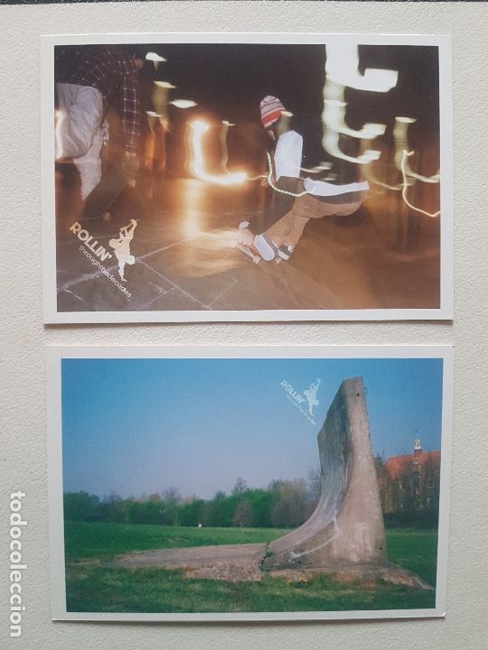 Postales: LOTE 2 POSTALES SKATE -ROLLIN&acute; THROUGH THE DECADES-DOCUMENTAL SK8 CARHARTT A&Ntilde;OS 90