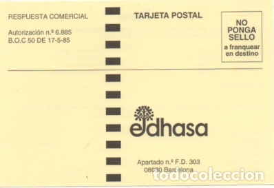 Postales: TARJETA POSTAL. RESPUESTA COMERCIAL. EDHASA   P-RESP-261