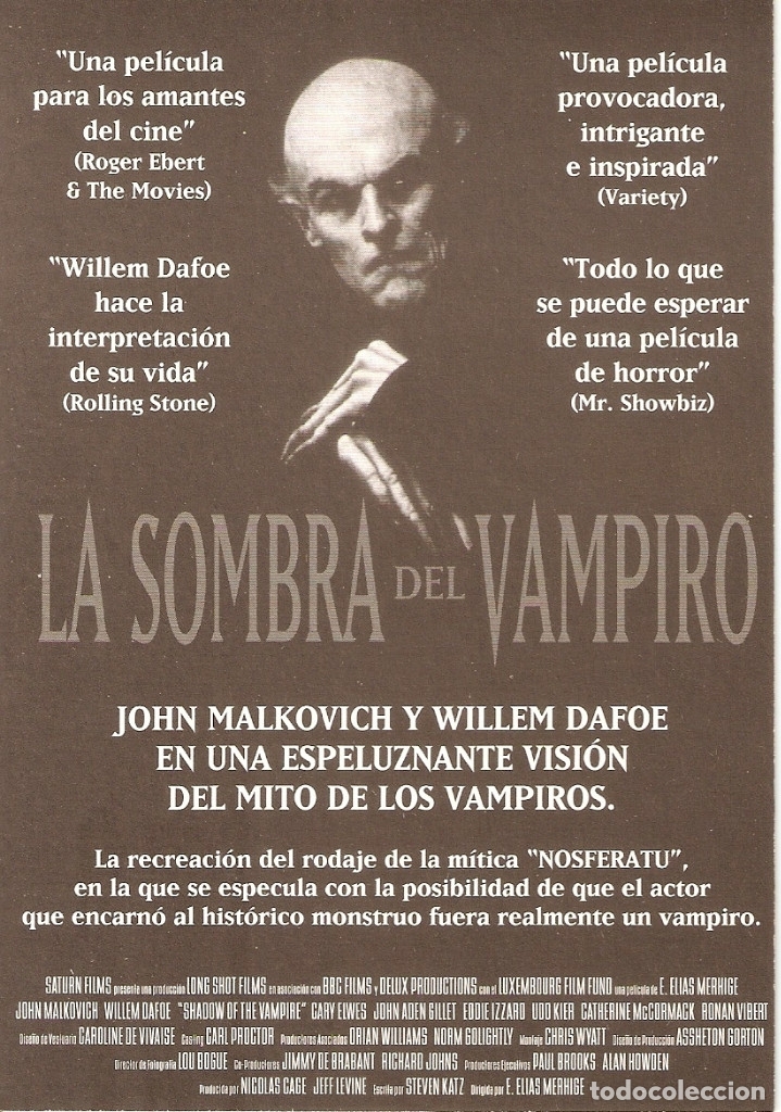 Postales: POSTAL PUBLICITARIA LA SOMBRA DEL VAMPIRO - Foto 2