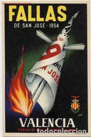 Postales: FALLAS VALENCIA 1954 - Foto 1