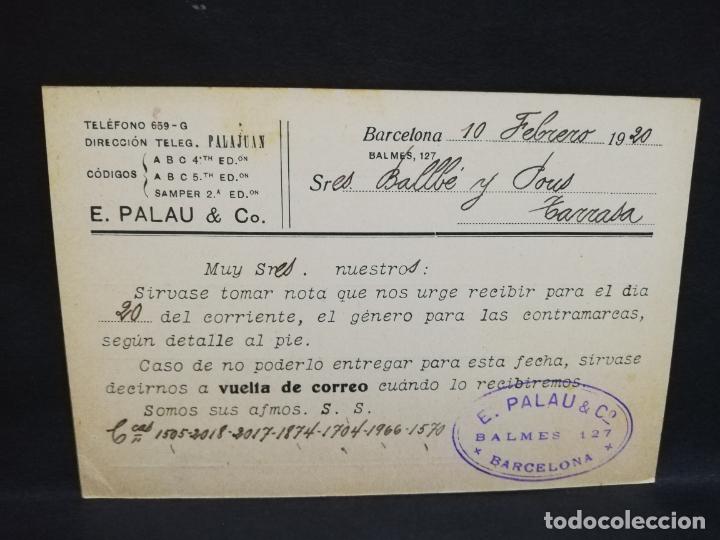 Postales: TARJETA POSTAL PUBLICITARIA. E. PALAU & C&ordm;. - Foto 1