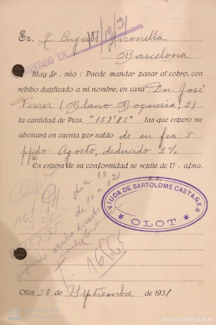 Postales: OLOT. VIUDA DE BARTOLOME CASTA&Ntilde;ER. VER DORSO. - Foto 2