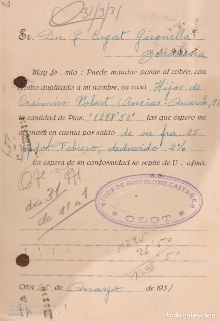 Postales: OLOT. VIUDA DE BARTOLOME CASTA&Ntilde;ER. VER DORSO. - Foto 2