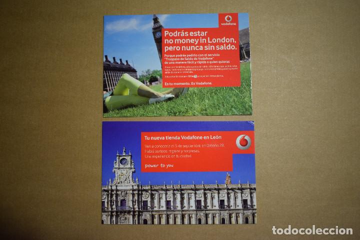 Postales: Dos postales publicitarias de Vodafone. Le&oacute;n y Londres - Foto 1