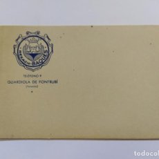 Postales: GUARDIOLA DE FONTRUBI-PUBLICIDAD CAVAS REXACH BAQUES-TAMAÑO POSTAL ANTIGUA-(66.073). Lote 190467836