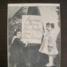 Postales: BARCELONA-ALMACENES LAS INDIAS-ROSELL Y BARCELO-AÑO 1907-POSTAL PUBLICIDAD ANTIGUA-(67.910). Lote 194730751