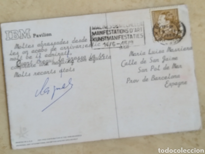 Postales: IBM INFORM&Aacute;TICA PABELLON BRUSELAS 1958 - Foto 2