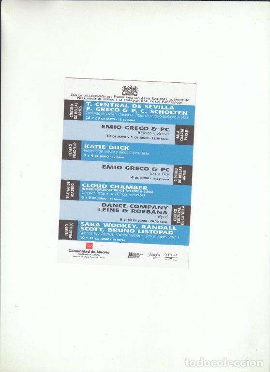 Postales: POSTAL DANZA HOLANDA CON XV MADRID EN DANZA 2000. - Foto 2