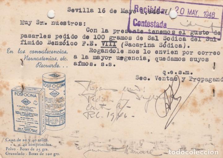 Postales: TARJETA POSTAL COMERCIAL DE LABORATORIOS QUER EN SEVILLA - Foto 2