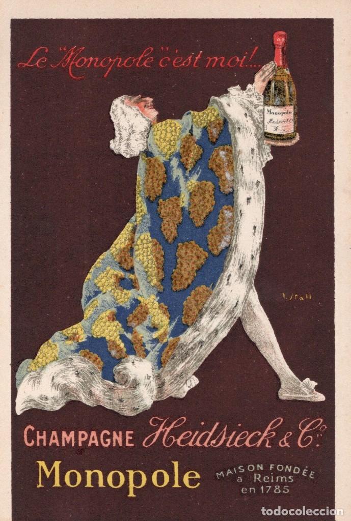 Postais: champagne monopole. publicidad