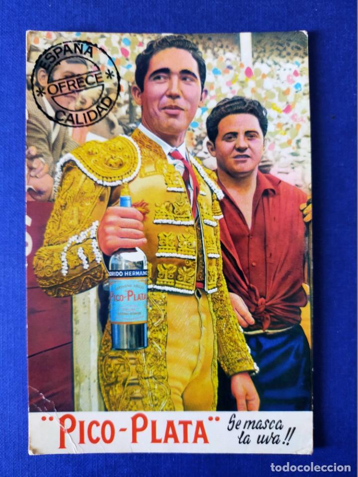 Postcards: TARJETA POSTAL PUBLICITARIA VINO PICO - PLATA / TORERO PACO CAMINO EN LEON 1967 (ESCRITA)