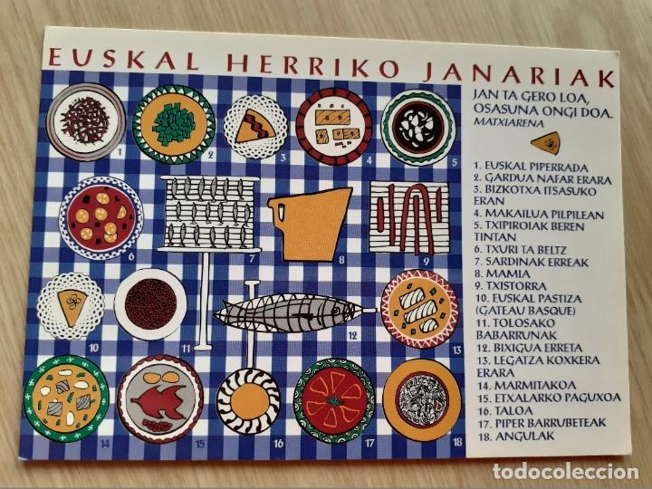 Postales: TARJETA POSTAL - COMIDA DEL PA&Iacute;S VASCO - PLATOS TIPICOS - Foto 1