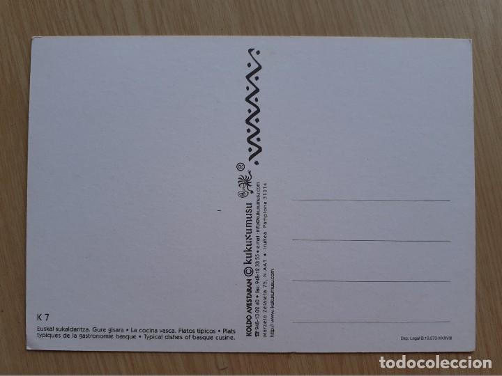 Postales: TARJETA POSTAL - COMIDA DEL PA&Iacute;S VASCO - PLATOS TIPICOS - Foto 2
