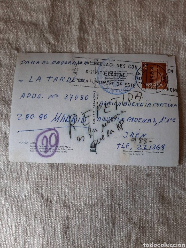 Postales: PROGRAMA LA TARDE JAEN1985 - Foto 1