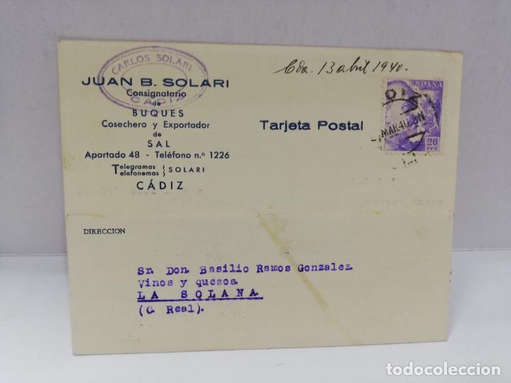 Postcards: TARJETA POSTAL PUBLICITARIA. JUAN S. SOLARI. CONSIGNATORIO DE BUQUES. CADIZ.