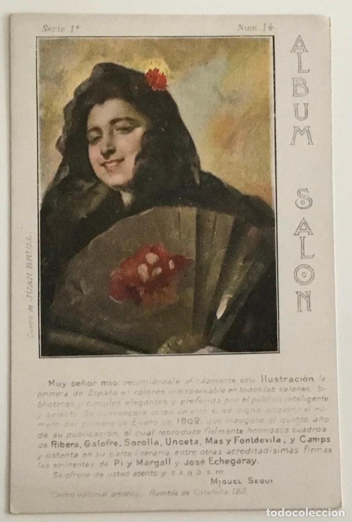 Postales: ALBUM SALON. SERIE 1, N&ordm; 14 CUADRO DE JUAN BRULL. (REVERSO SIN DIVIDIR)