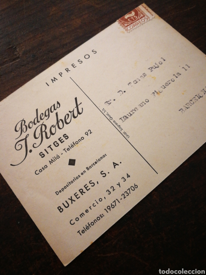 Postales: POSTAL PUBLICITARIA BODEGAS J. ROBERT (SITGES). - Foto 2