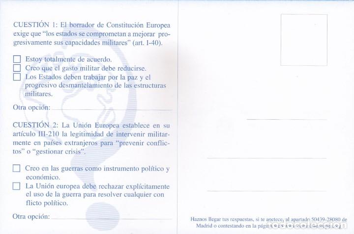 Postales: POSTAL CONSULTA EUROPEA - Foto 2