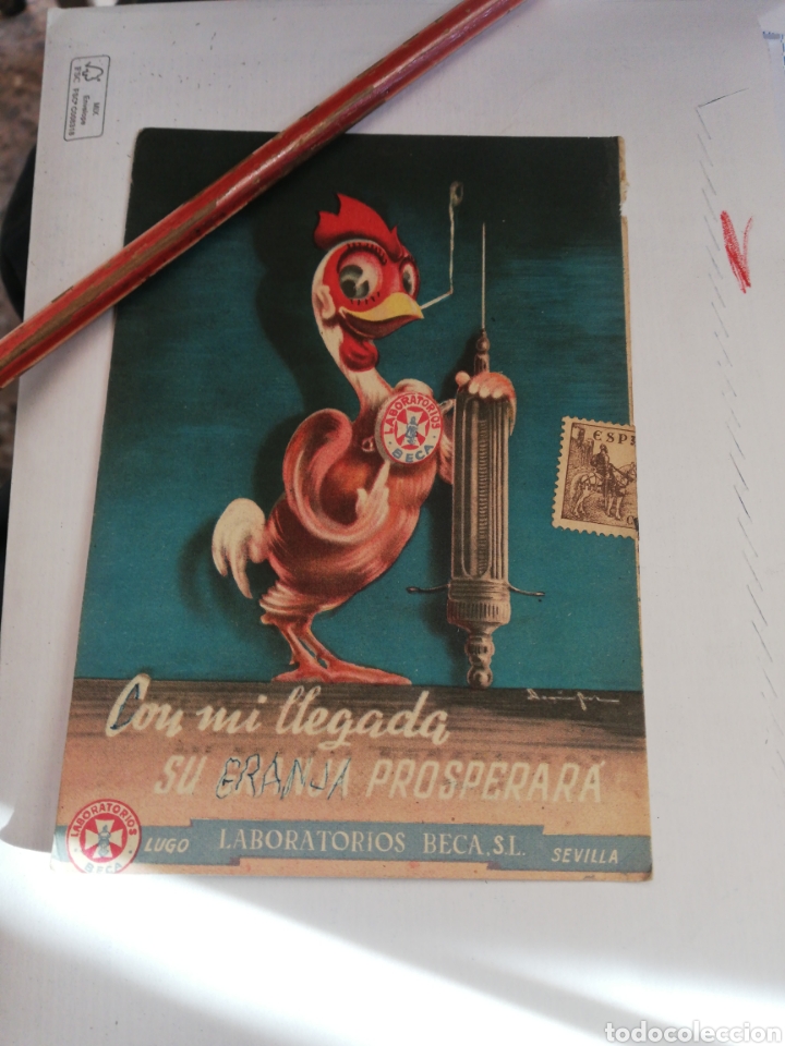 Postales: Postal Laboratorios Beca, Sevilla,circulada con sello - Foto 1