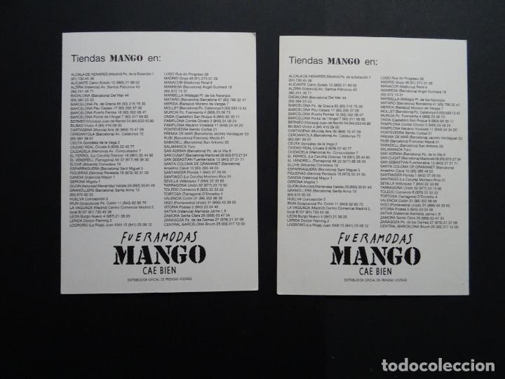 Postales: 2 postales publicitarias de Mango, chico-chica mono - Foto 2