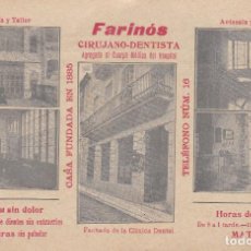 Cartes Postales: BARCELONA MATARO. TARJETA POSTAL DE PUBLICIDAD DEL CIRUJANO DENTISTA FARINOS. Lote 220510758