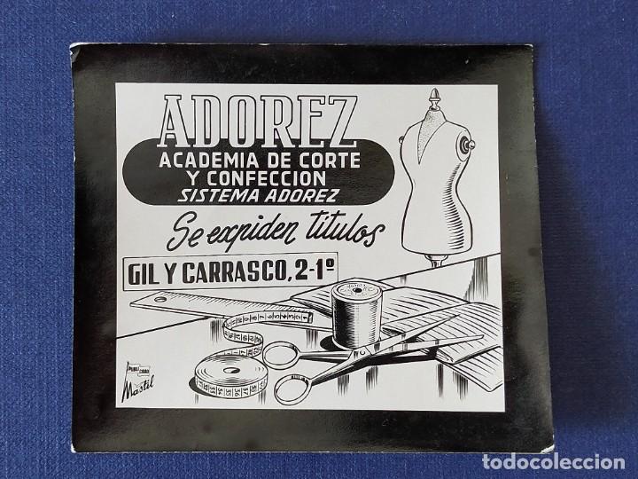 Cartoline: POSTALITA PUBLICITARIA CINE / FOTO FIJA: ACADEMIA DE CORTE Y CONFECCI&Oacute;N ADOREZ - PUBLICIDAD MASTIL